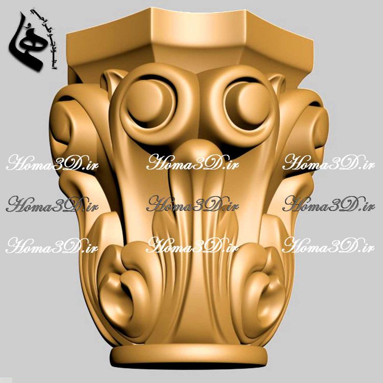 فایل CAD سرستون با منبتهای ظریف و چشمنواز برای دکوراسیون داخلی لوکس – مناسب اجرای CNC چوب