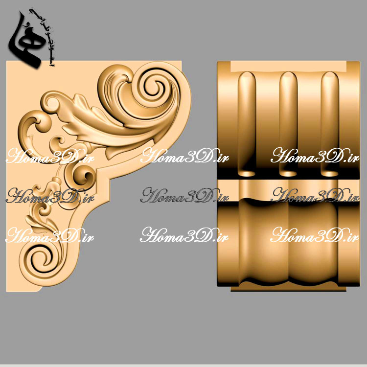 فایل STL سرستون منبتدار زیبا با قالب حرفهای – مناسب نرمافزارهای ArtCAM و Aspire