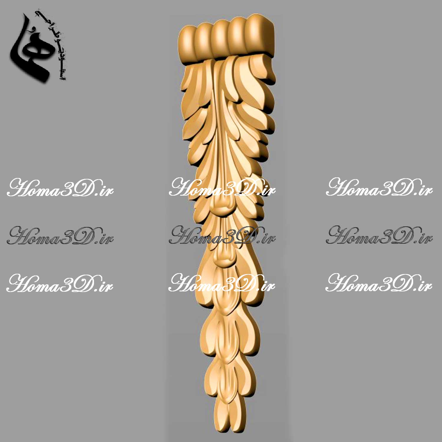 دانلود فایل سرستون منقوش جهت قالب‌گیری و چوبگیری – سرستون نئوکلاسیک قابل ساخت در کارگاه نجار