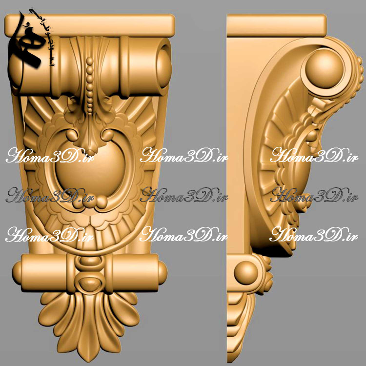 سرستون آماده برای رندرگیری در پروژههای معماری داخلی - دانلود فایل سه بعدی سرستون نئوکلاسیک با فرمت STL
