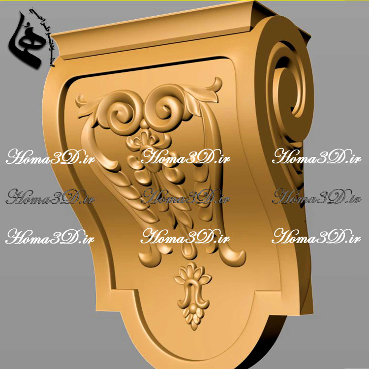 مدل سرستون مناسب سالنهای مجلل و ورودیهای خاص – سرستون آماده برای رندرگیری در پروژههای معماری داخلی