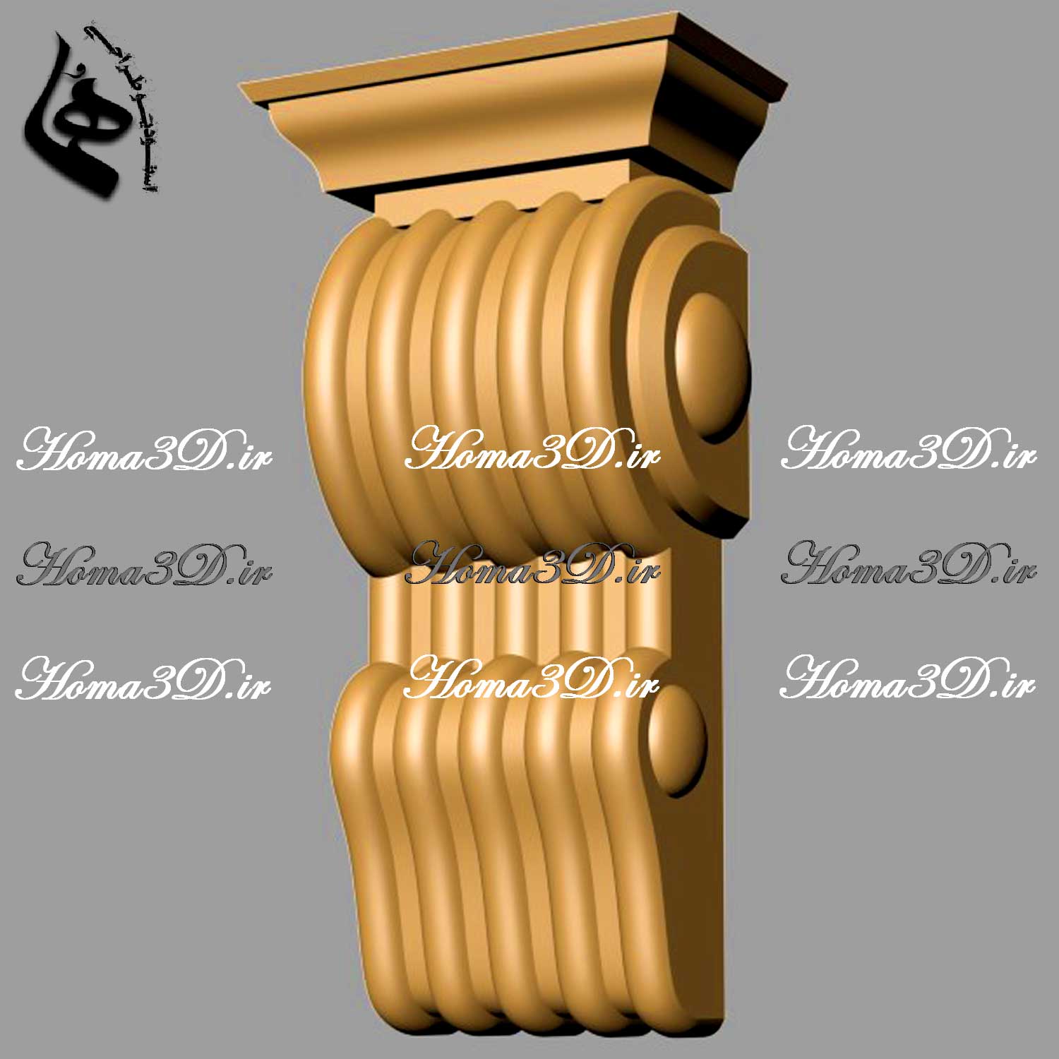فایل سرستون جهت ساخت با CNC روی چوب افرا و راش – طراحی سرستون برای سنگ‌های سخت مثل گرانیت