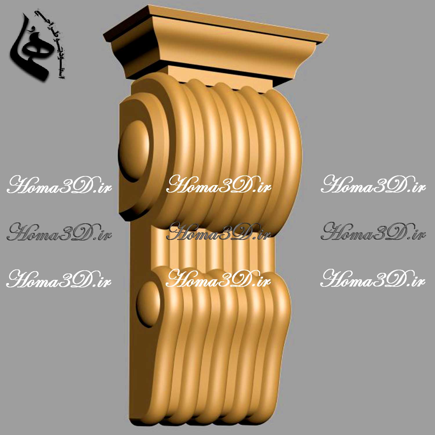 فایل سرستون جهت ساخت با CNC روی چوب افرا و راش – طراحی سرستون برای سنگ‌های سخت مثل گرانیت