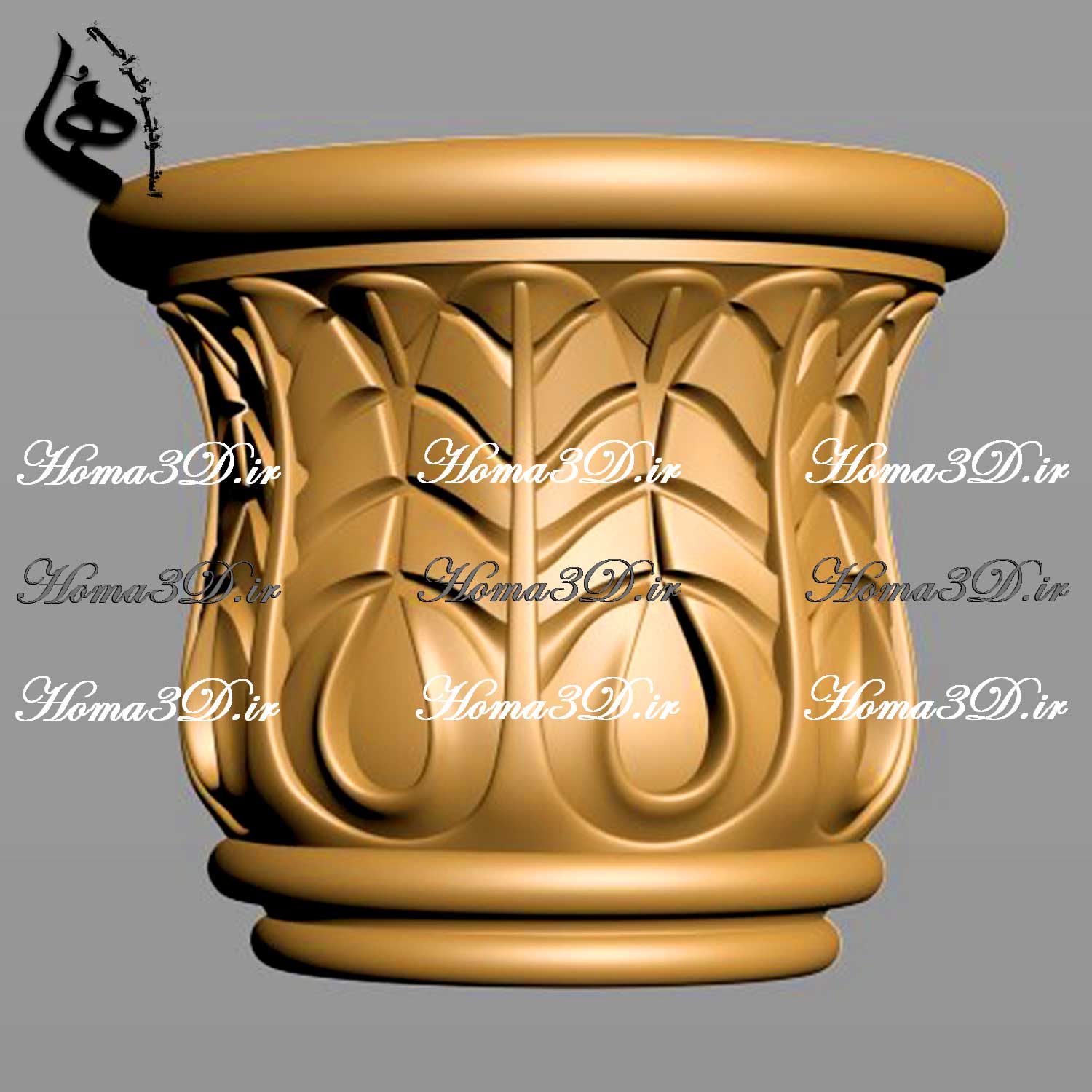 طراحی سرستون با جزئیات بالا برای هنرهای تجسمی