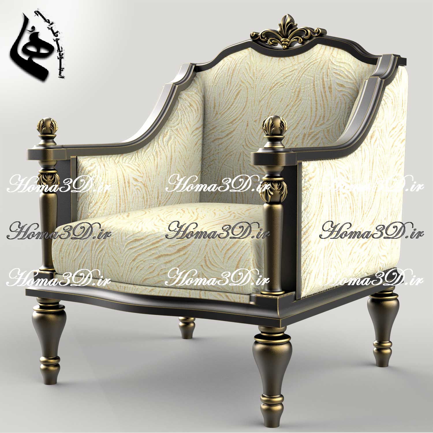 دانلود فایل طراحی سه‌بعدی مبلمان منبت‌کاری شده | اسکن 3بعدی آماده تولید با CNC