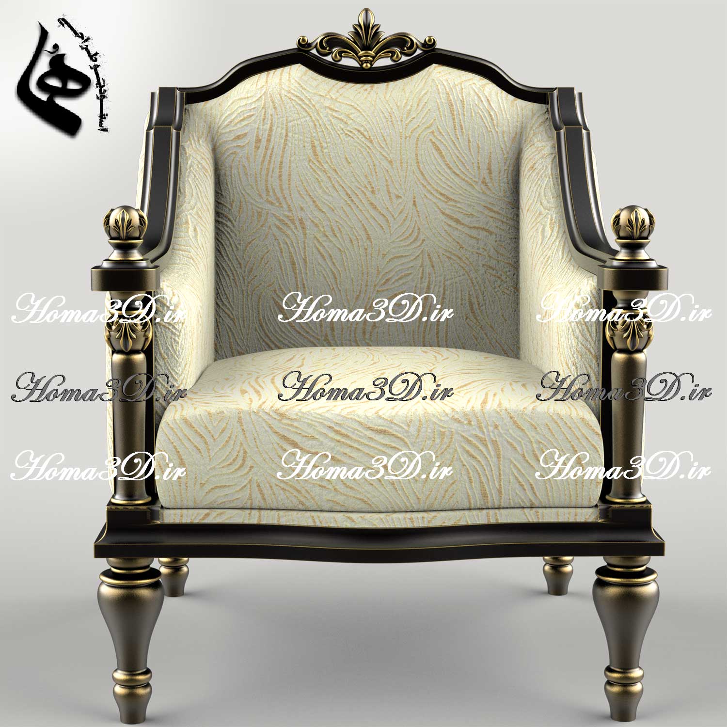 دانلود فایل طراحی سه‌بعدی مبلمان منبت‌کاری شده | اسکن 3بعدی آماده تولید با CNC
