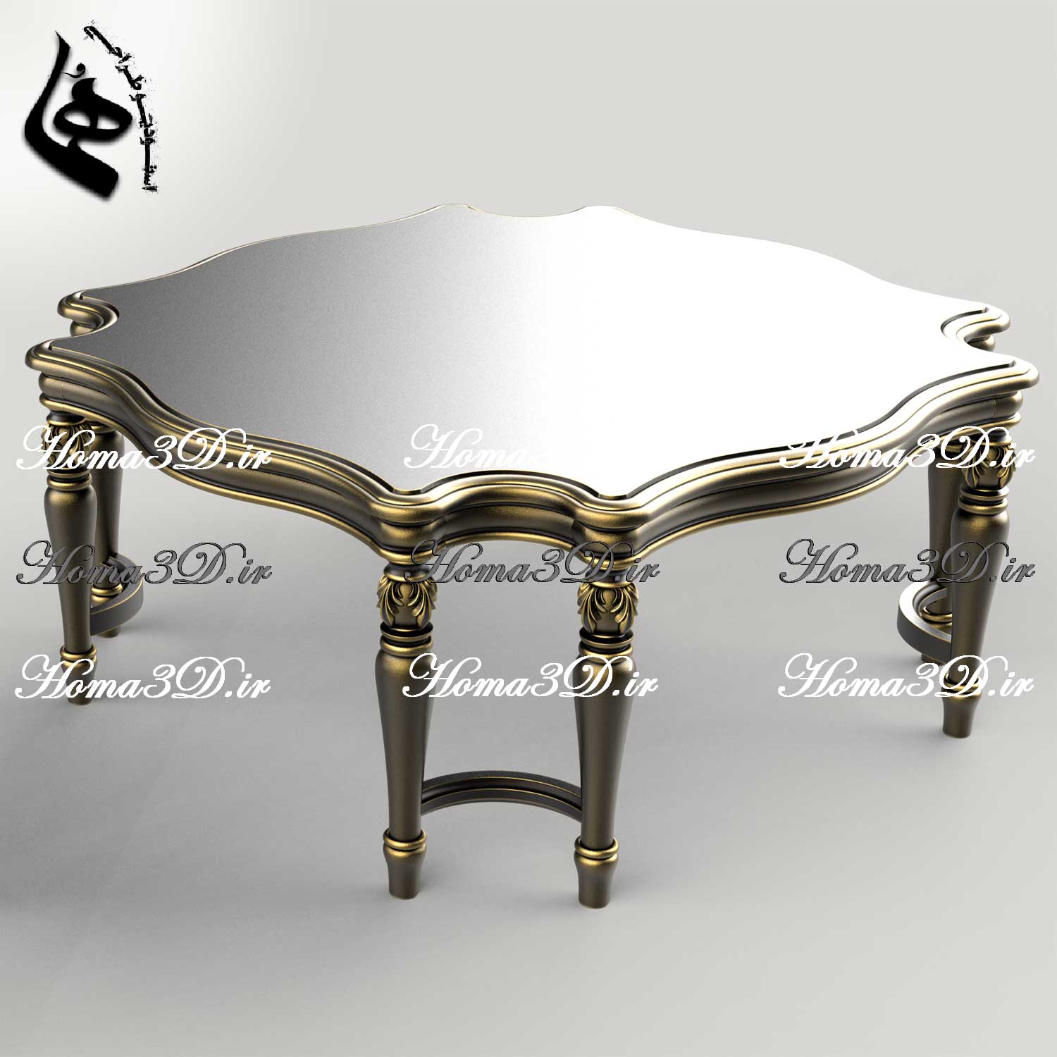 دانلود فایل طراحی سه‌بعدی مبلمان منبت‌کاری شده | اسکن 3بعدی آماده تولید با CNC