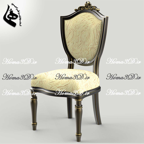 فایل طراحی3بعدی صندلی میهمان چوبی منبتکاری لوکس + قالب آماده ژورنالی + فایل CAD صندلی