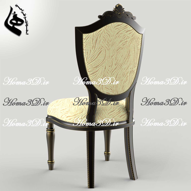 فایل طراحی3بعدی صندلی میهمان چوبی منبتکاری لوکس + قالب آماده ژورنالی + فایل CAD صندلی