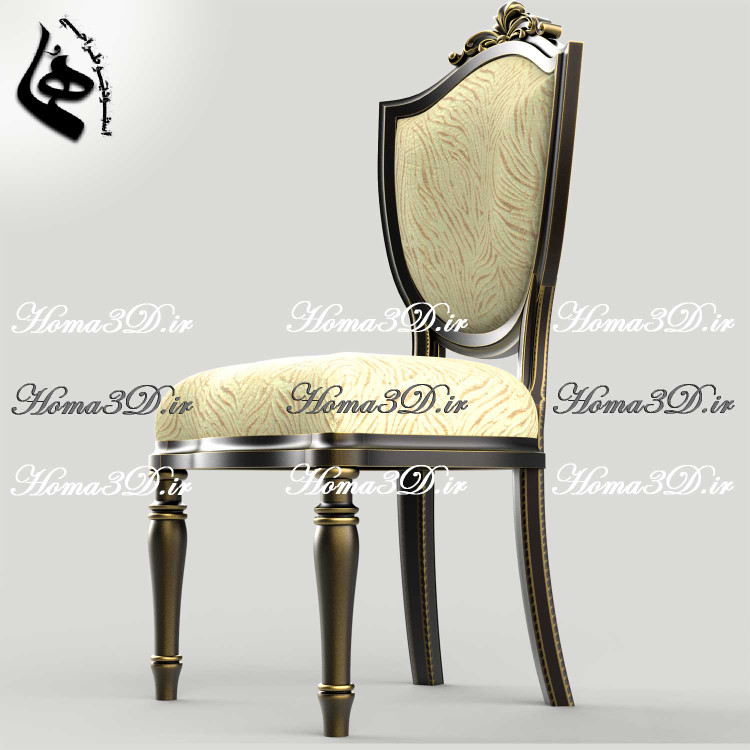 فایل طراحی3بعدی صندلی میهمان چوبی منبتکاری لوکس + قالب آماده ژورنالی + فایل CAD صندلی