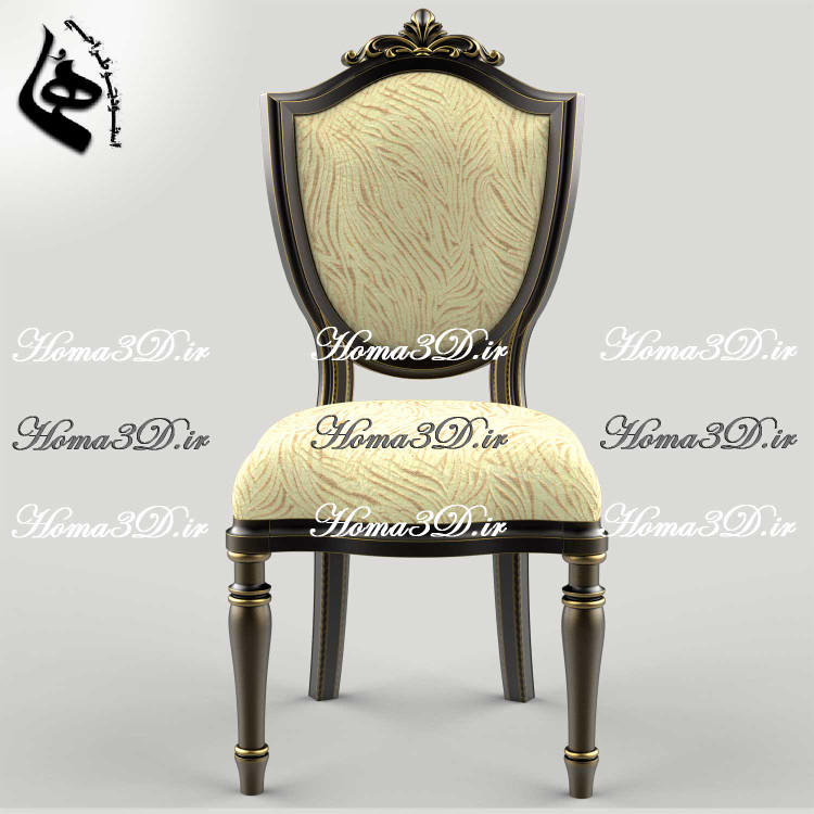 فایل طراحی3بعدی صندلی میهمان چوبی منبتکاری لوکس + قالب آماده ژورنالی + فایل CAD صندلی