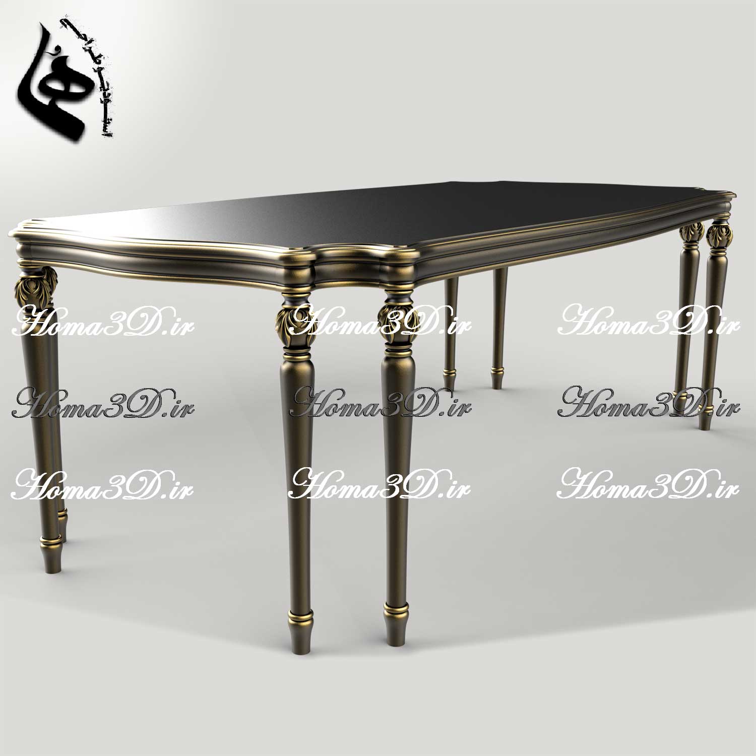 میز ناهارخوری و غذاخوری چوبی 8 پایه با طراحی خاص – قالب‌های آماده برای تولید با سی‌ان‌سی چوب