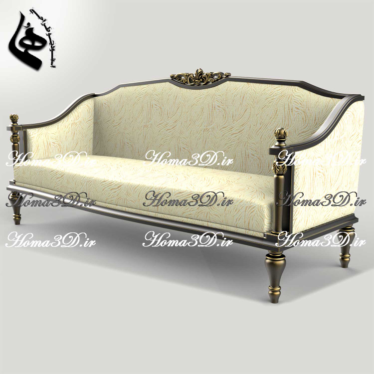 کاناپه سفارشی چوبی با طراحی جدید در منبت و قالبکشی | فایل همهکاره در طراحی سهبعدی کاناپه