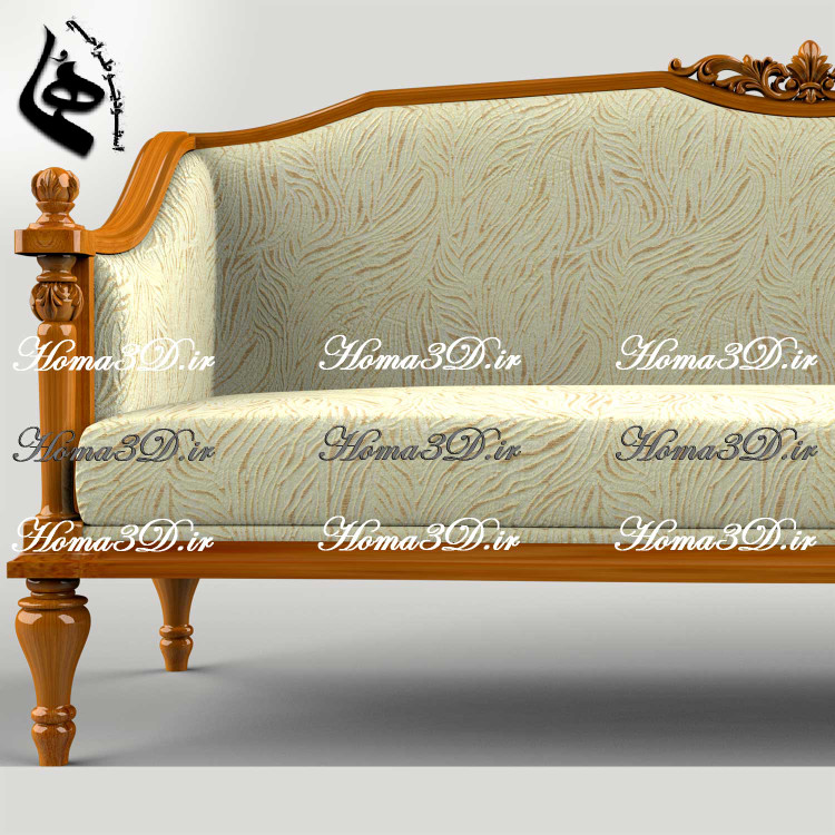 کاناپه سفارشی چوبی با طراحی جدید در منبت و قالبکشی | فایل همهکاره در طراحی سهبعدی کاناپه