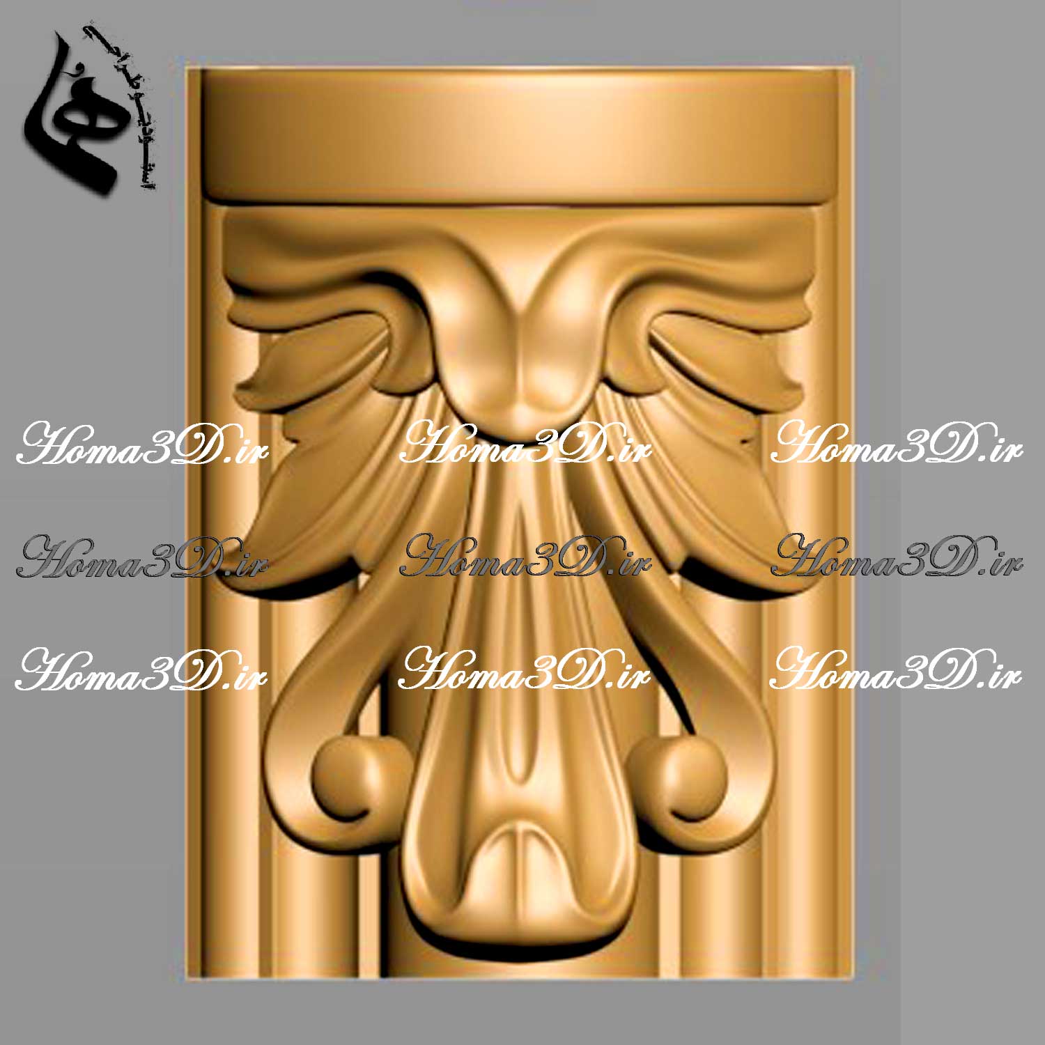 طرح سرستون با گل و برگ مناسب ستون‌های دکوراتیو