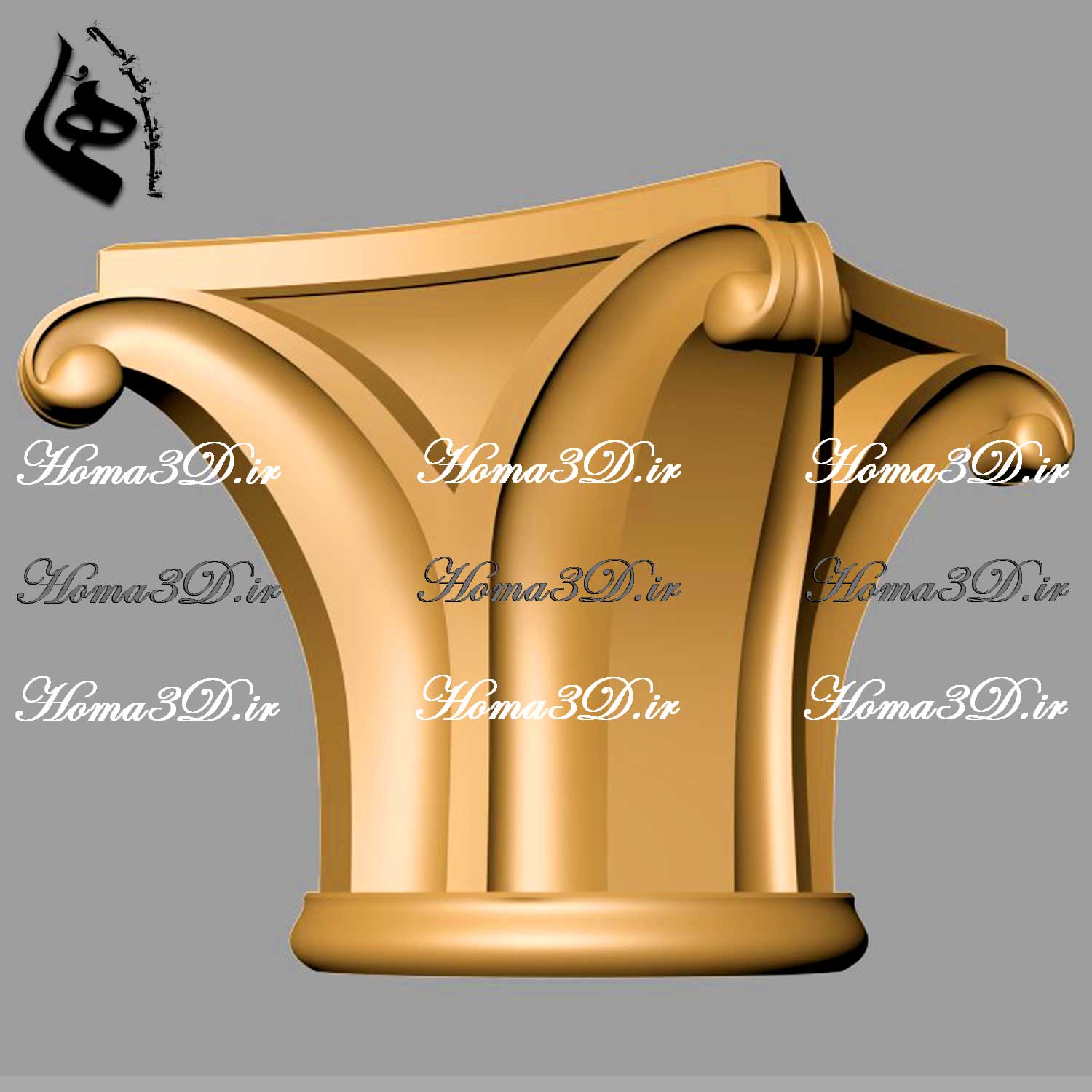 طرح سرستون با گل و برگ مناسب ستون‌های دکوراتیو