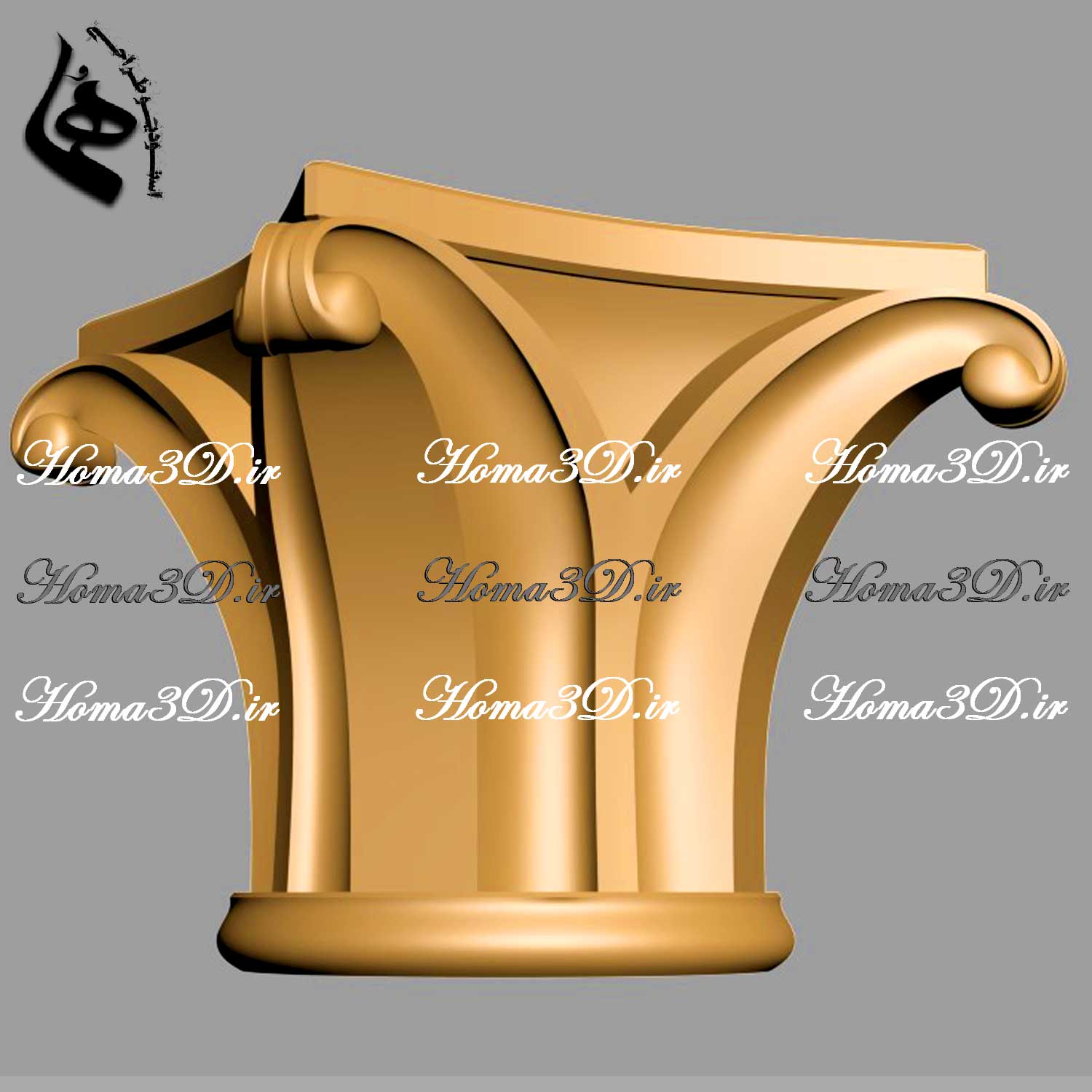 طرح سرستون با گل و برگ مناسب ستون‌های دکوراتیو