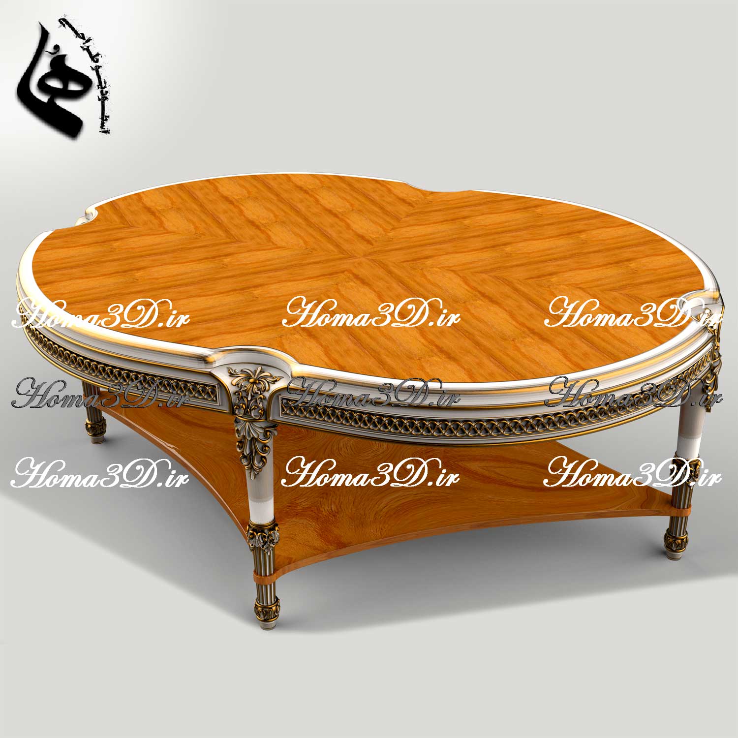 فایل طراحی و اسکن3بعدی میزجلو مبلی با قالب جدید و منبت های ظریف برای نجاری و تولید با سی ان سی چوب – دیجیتال، لوکس، بی‌نقص