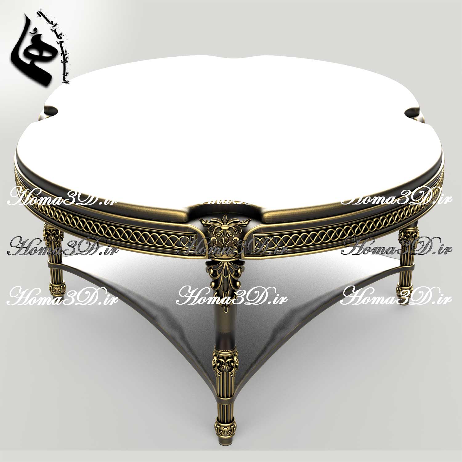 فایل طراحی و اسکن3بعدی میزجلو مبلی با قالب جدید و منبت های ظریف برای نجاری و تولید با سی ان سی چوب – دیجیتال، لوکس، بی‌نقص