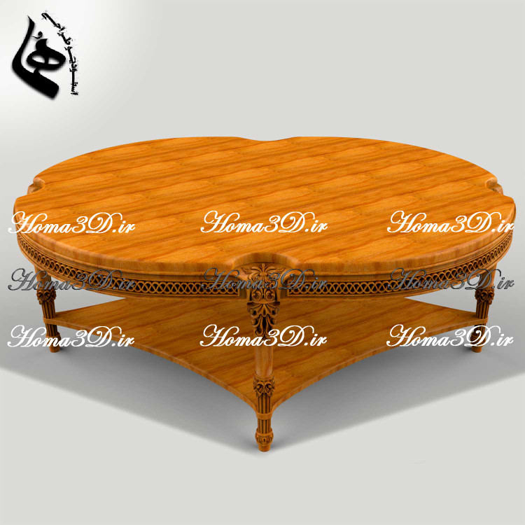 فایل طراحی و اسکن3بعدی میزجلو مبلی با قالب جدید و منبت های ظریف برای نجاری و تولید با سی ان سی چوب – دیجیتال، لوکس، بینقص