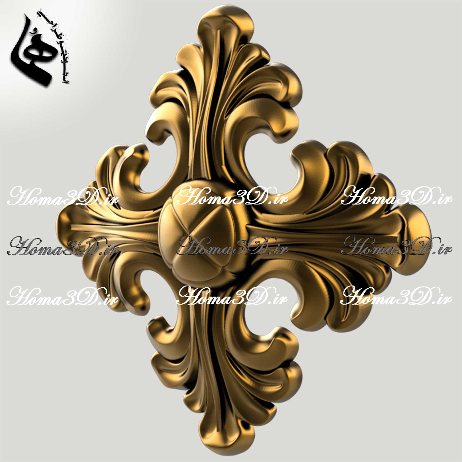 مدل آماده پنل گلدار برای حکاکی و منبت‌کاری (فایل دیجیتال – دانلودی)