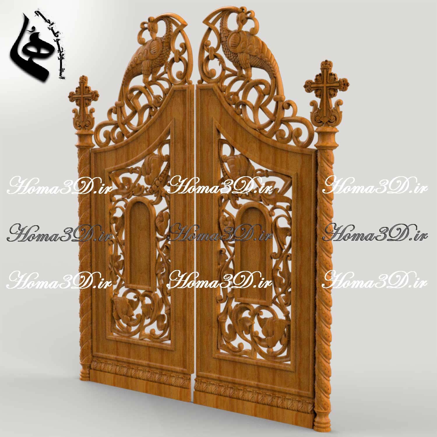 طراحی 3بعدی درب چوبی برای تولید با CNC