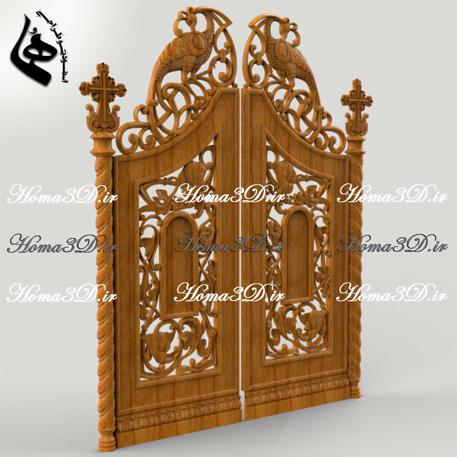 طراحی 3بعدی درب چوبی برای تولید با CNC