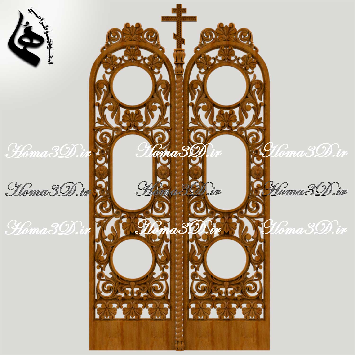 درب‌های چوبی برای دکوراسیون – تولید درب منبتی با CNC (فایل دیجیتال STL)