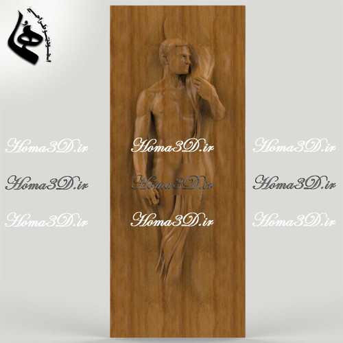 فایل طراحی سهبعدی درب چوبی با آناتومی جسم انسان مرد | مدل ویژه برای CNC