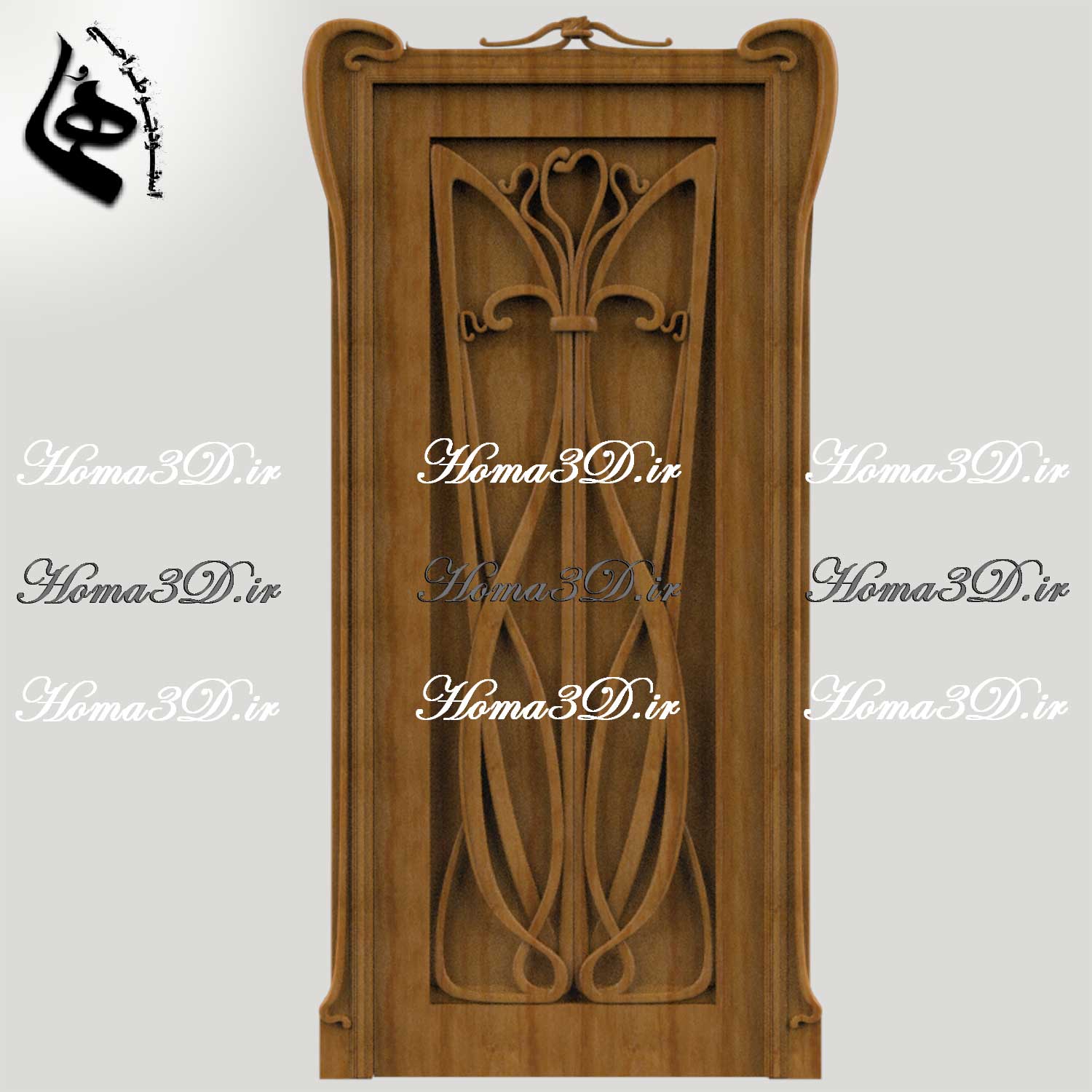 درب‌های چوبی برای دکوراسیون – مدل‌های سه‌بعدی درب منبتی