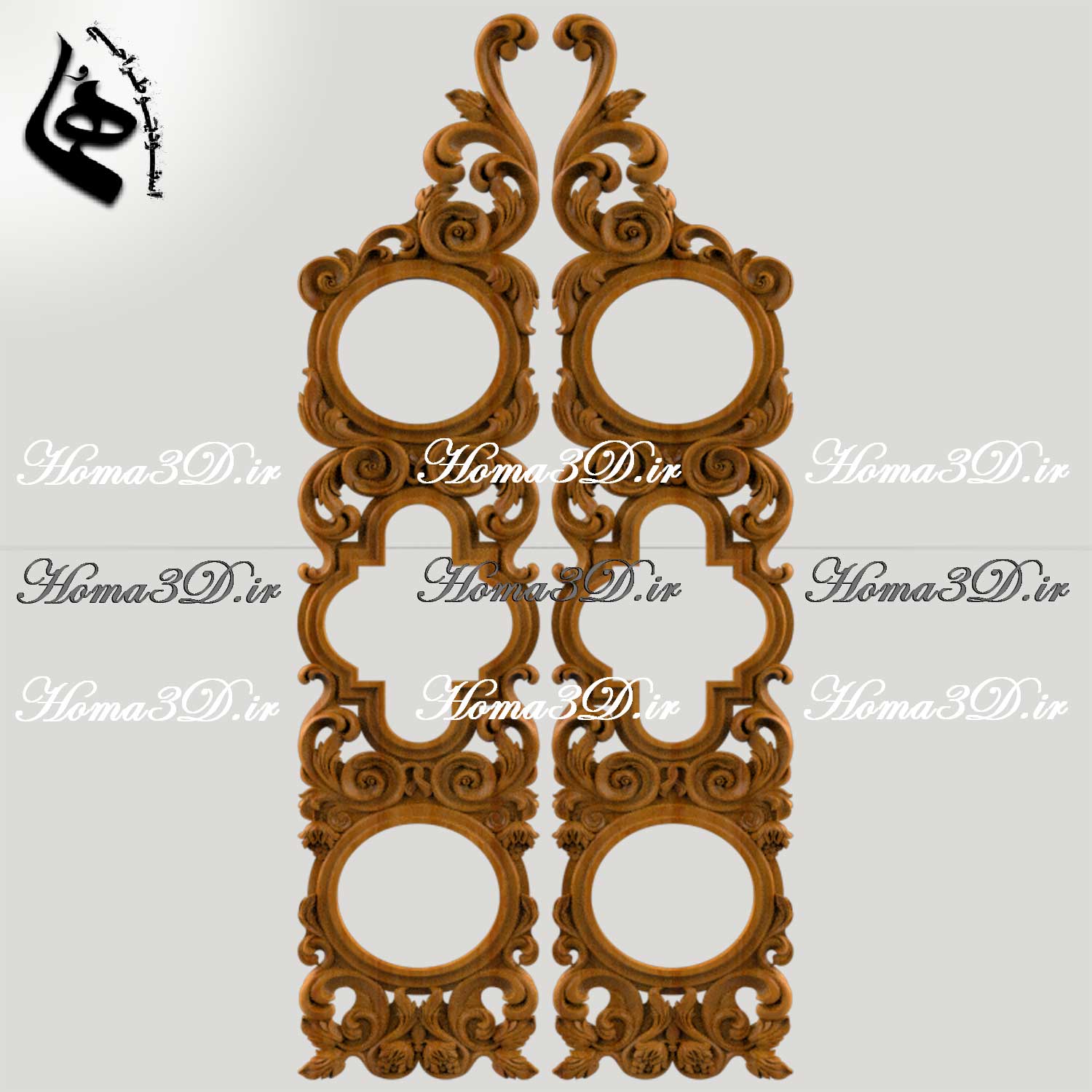 شبیه‌سازی درب‌های چوبی | طراحی حرفه‌ای درب منبتی