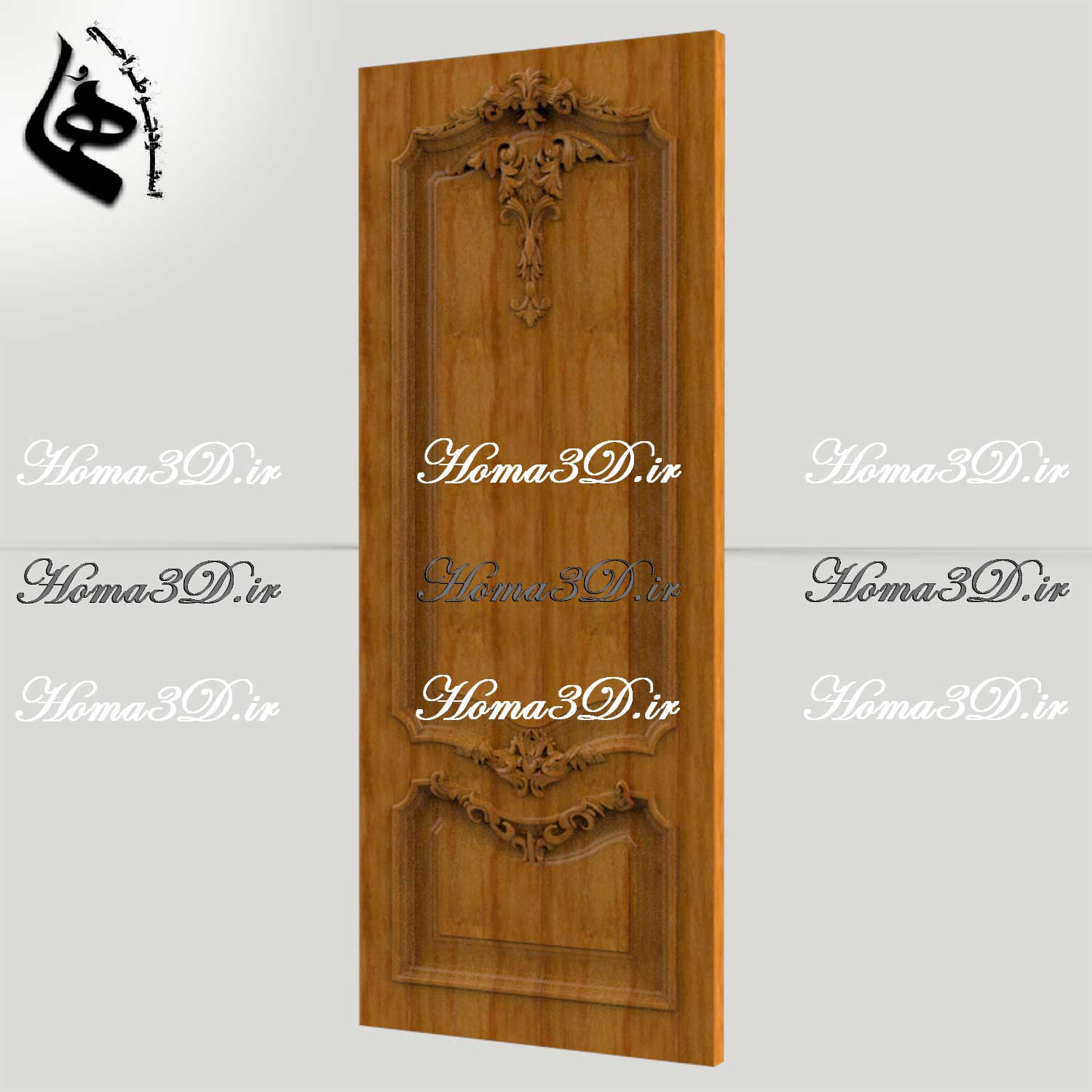 درب‌های نئوکلاسیک چوبی – فایل سه‌بعدی STL برای تولید حرفه‌ای