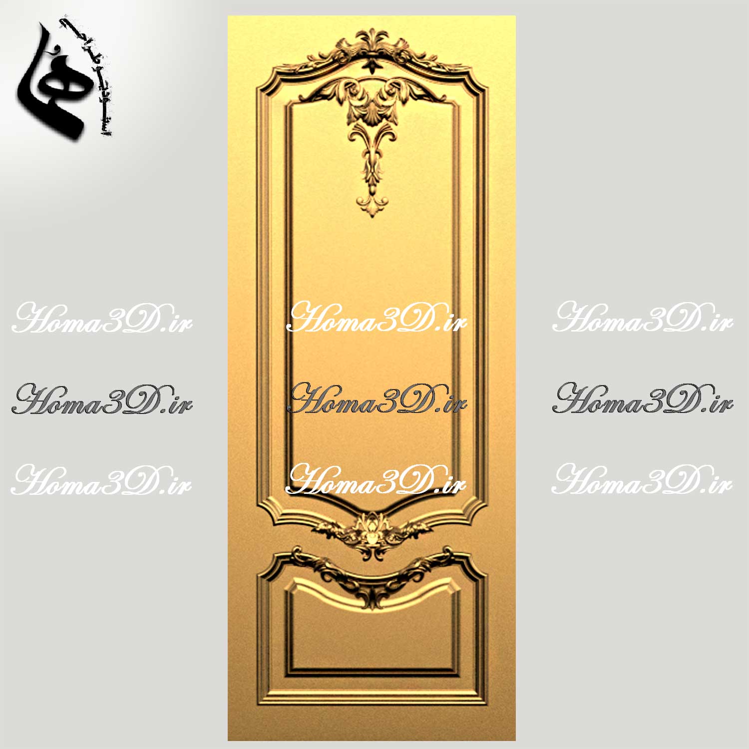 درب‌های نئوکلاسیک چوبی – فایل سه‌بعدی STL برای تولید حرفه‌ای