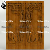 دربهای داخلی منبتدار با طراحی ظرافت مرد و زن در کنج قاب چوبی