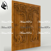 دربهای داخلی منبتدار با طراحی ظرافت مرد و زن در کنج قاب چوبی