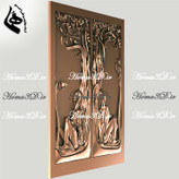 دربهای داخلی منبتدار با طراحی ظرافت مرد و زن در کنج قاب چوبی