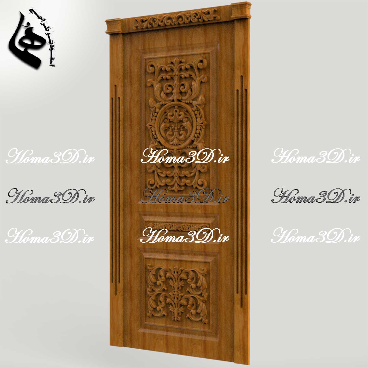 فایل‌های CAD برای درب چوبی منبتی زیبا