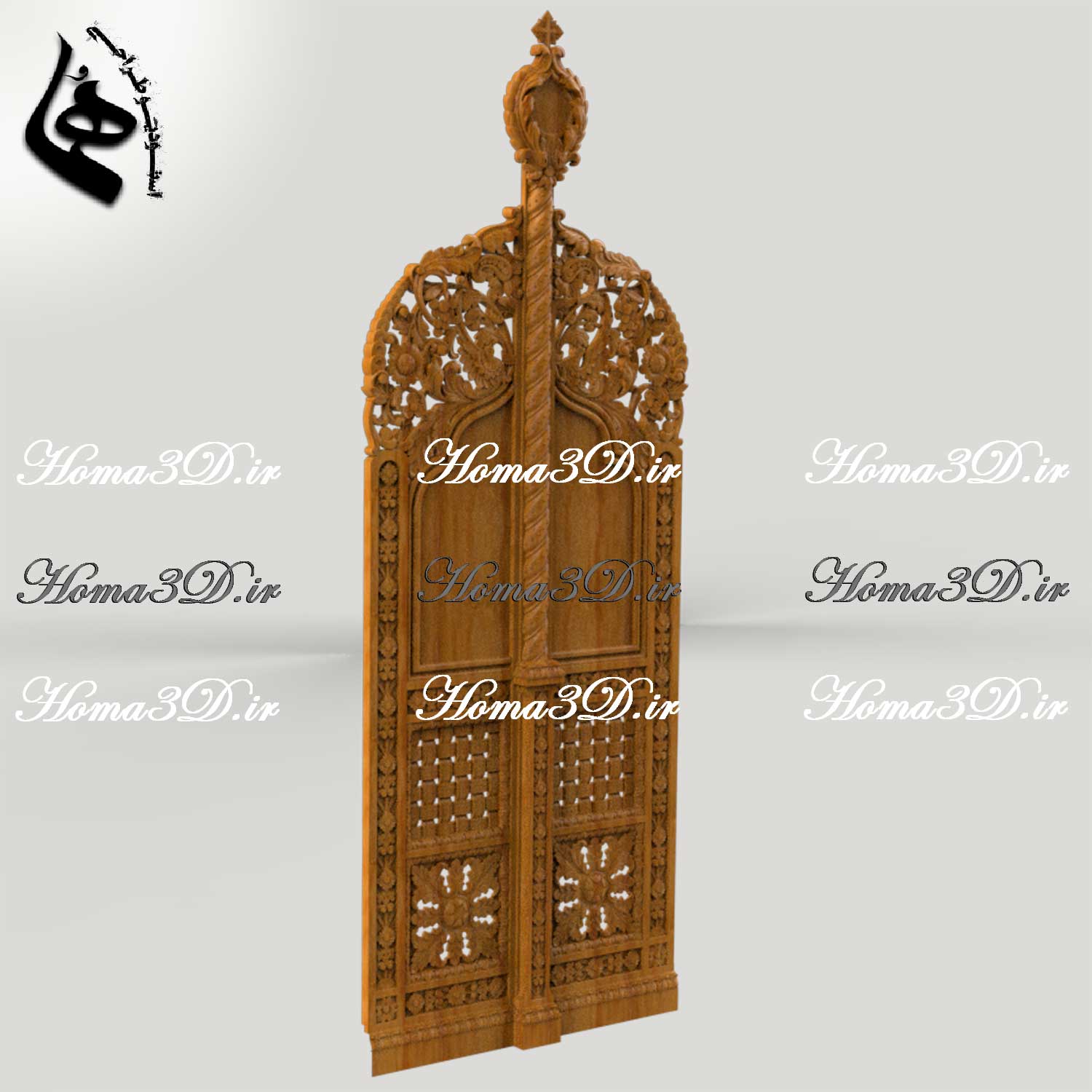 درب‌های ورودی منبت‌کاری شده زیبا و شکیل مناسب فضاهای مذهبی