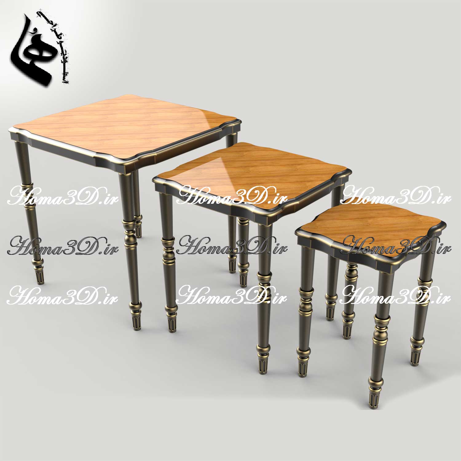 دانلود فایل طراحی منبتکاری کاناپه‌های چوبی مدرن برای تولید و سی‌ان‌سی – این میز عسلی در ۳ سایز طراحی شده که داخل هم بروند و فضای کمی اشغال کنند