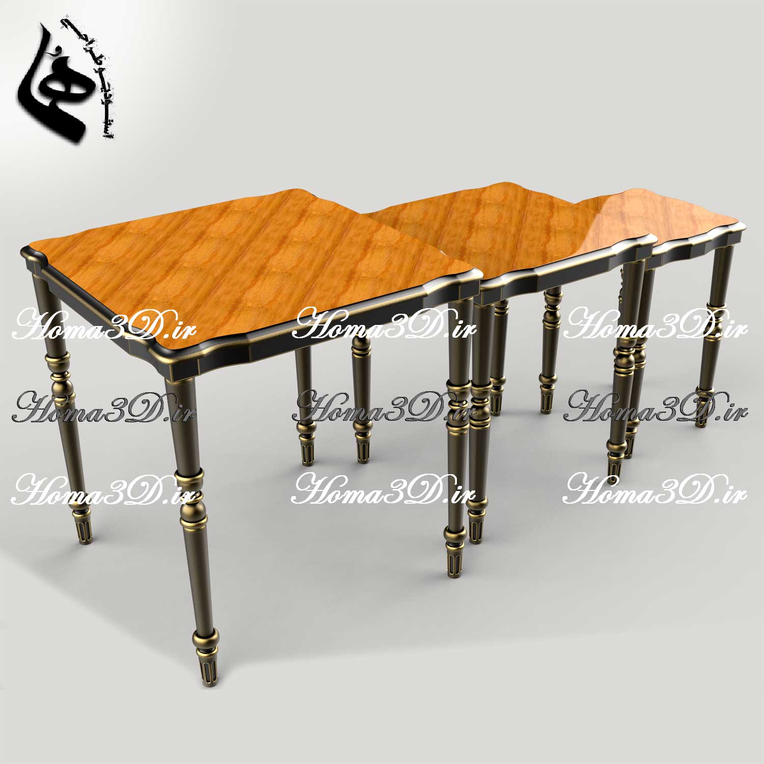 دانلود فایل طراحی منبتکاری کاناپه‌های چوبی مدرن برای تولید و سی‌ان‌سی – این میز عسلی در ۳ سایز طراحی شده که داخل هم بروند و فضای کمی اشغال کنند