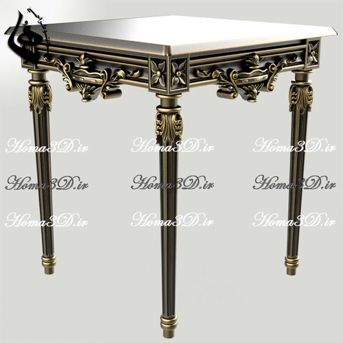 خرید و دانلود فایل طراحی ۳بعدی منبت میز عسلی با ظرافت جهت تولید، رندرینگ و CNC