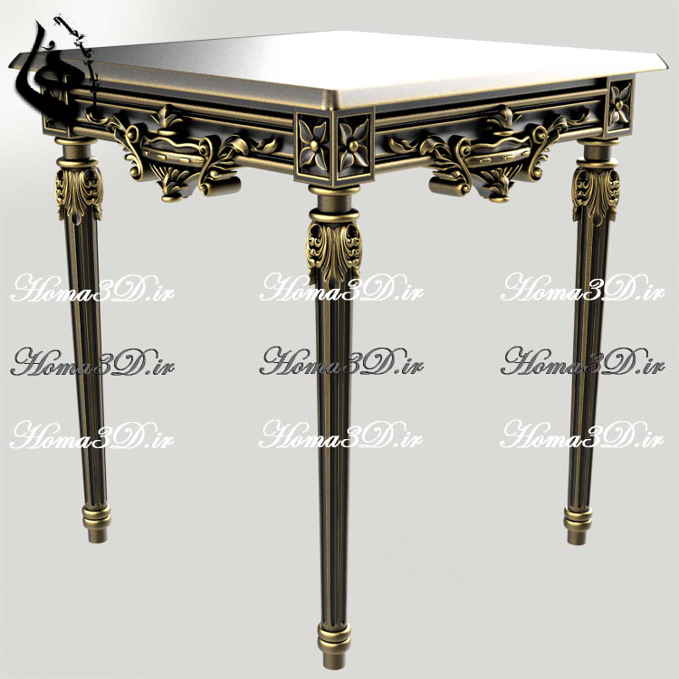 خرید و دانلود فایل طراحی ۳بعدی منبت میز عسلی با ظرافت جهت تولید، رندرینگ و CNC
