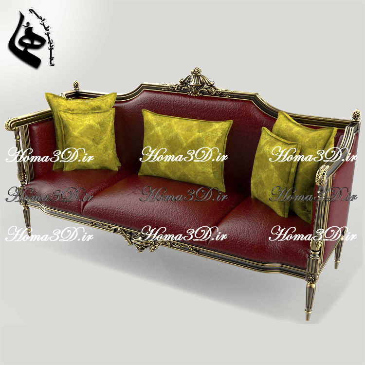 خرید و دانلود فایل طراحی 3بعدی منبت کاناپه با ظرافت جهت تولید، رندرینگ و CNC (طراحیشده در Maya)