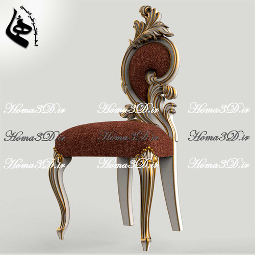 صندلی چوبی با طراحی خاص پشت صندلی، تماممنبت و لوکس