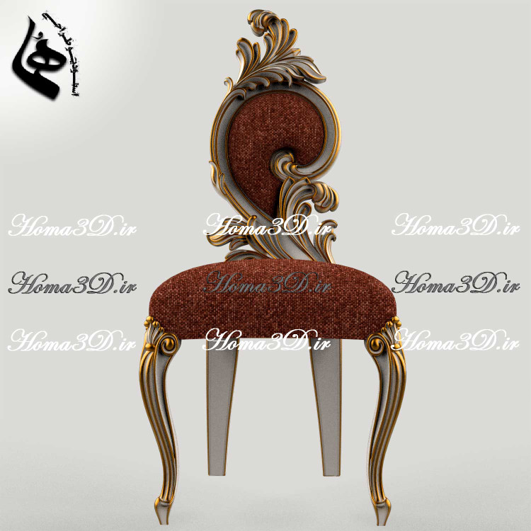 صندلی چوبی با طراحی خاص پشت صندلی، تماممنبت و لوکس