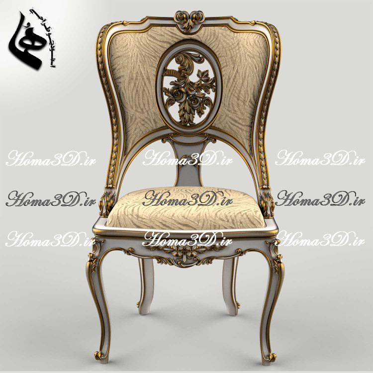 خرید و دانلود فایل طراحی 3بعدی منبت صندلی شاهنشین لوکس ورساچ جهت تولید، رندرینگ و CNC