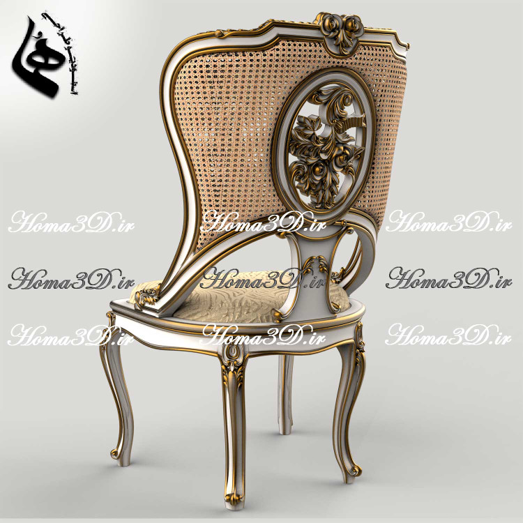 خرید و دانلود فایل طراحی 3بعدی منبت صندلی شاهنشین لوکس ورساچ جهت تولید، رندرینگ و CNC