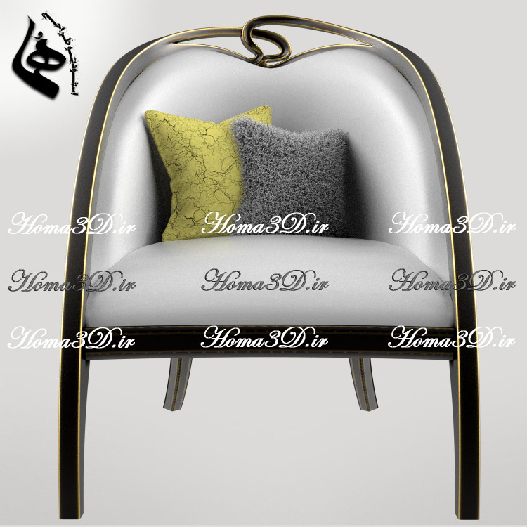 فایل طراحی 3بعدی مبلمان لوکس با فریم زیبا و انحنای خاص از سبک نئوکلاسیک