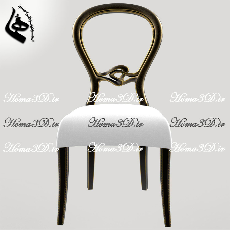 فایل طراحی 3بعدی مبلمان لوکس با فریم زیبا و انحنای خاص از سبک نئوکلاسیک