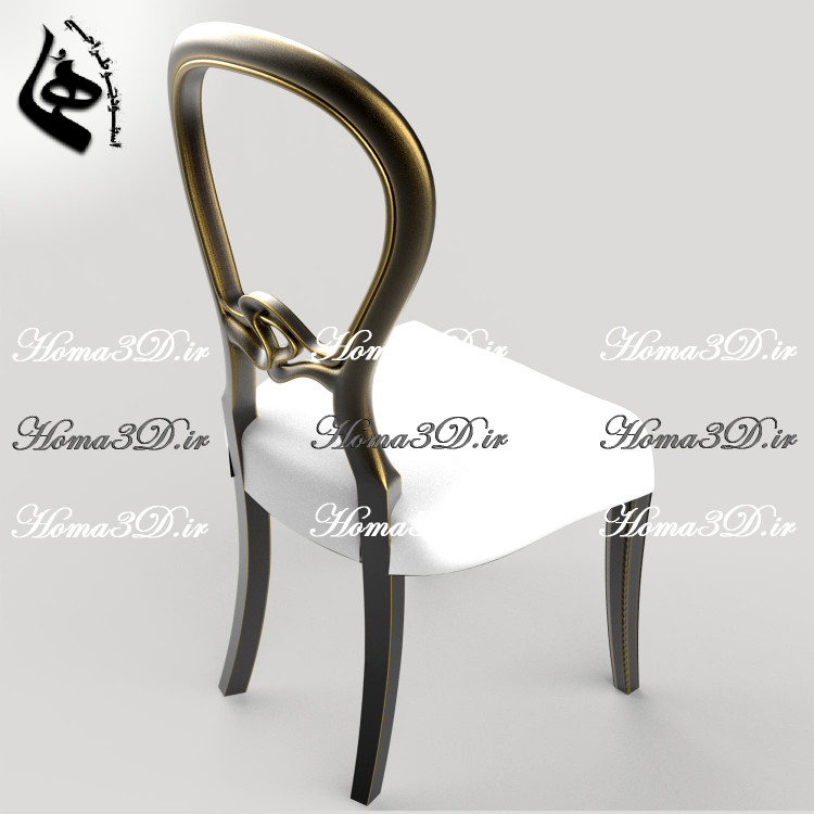 فایل طراحی 3بعدی مبلمان لوکس با فریم زیبا و انحنای خاص از سبک نئوکلاسیک